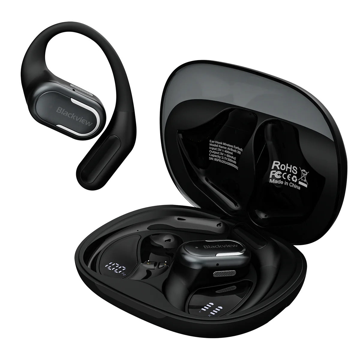 Blackview AirBuds 300 IPX5 wasserdicht Smart Digital Power Display ENC Geräuschunterdrückung Mikrofon Bluetooth 6.0 Open-ear OWS Ohrhörer - Image 3
