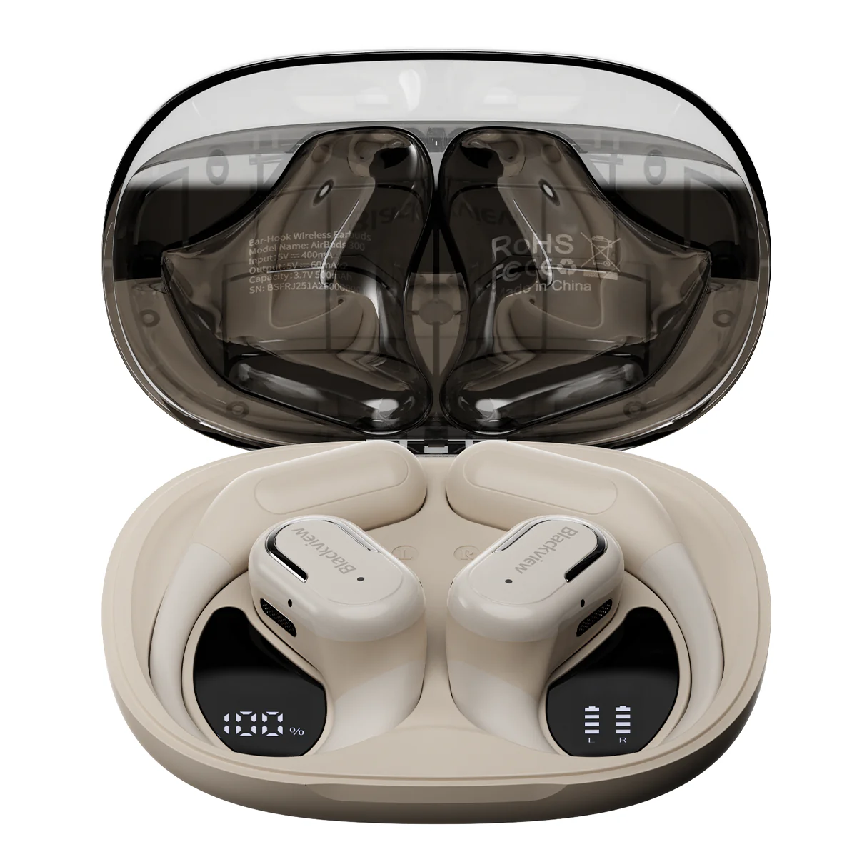 Blackview AirBuds 300 IPX5 wasserdicht Smart Digital Power Display ENC Geräuschunterdrückung Mikrofon Bluetooth 6.0 Open-ear OWS Ohrhörer - Image 5