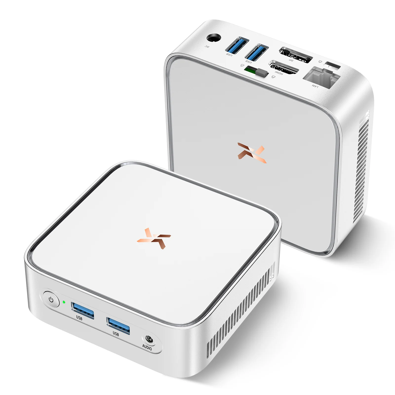 Huidun H80 Mini-PC AMD Ryzen 5 3500U (MAX 3,7 GHz), 16 GB 512 GB, Office-Heimcomputer, Dual-Display, WiFi 5 BT4.2, 3 Jahre Garantie, für Laptop, Monitor (Silber) - Image 3