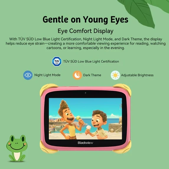 Blackview LINK Lite Kids 7 Zoll IPS Bildungs-Tablet, Android 11 Quad-Core, 2GB RAM 32GB ROM erweiterbar auf bis zu 6GB, WiFi Bluetooth GPS, Kindersicherung, 3000mAh Akku, Schutzhülle, Pink - Image 3