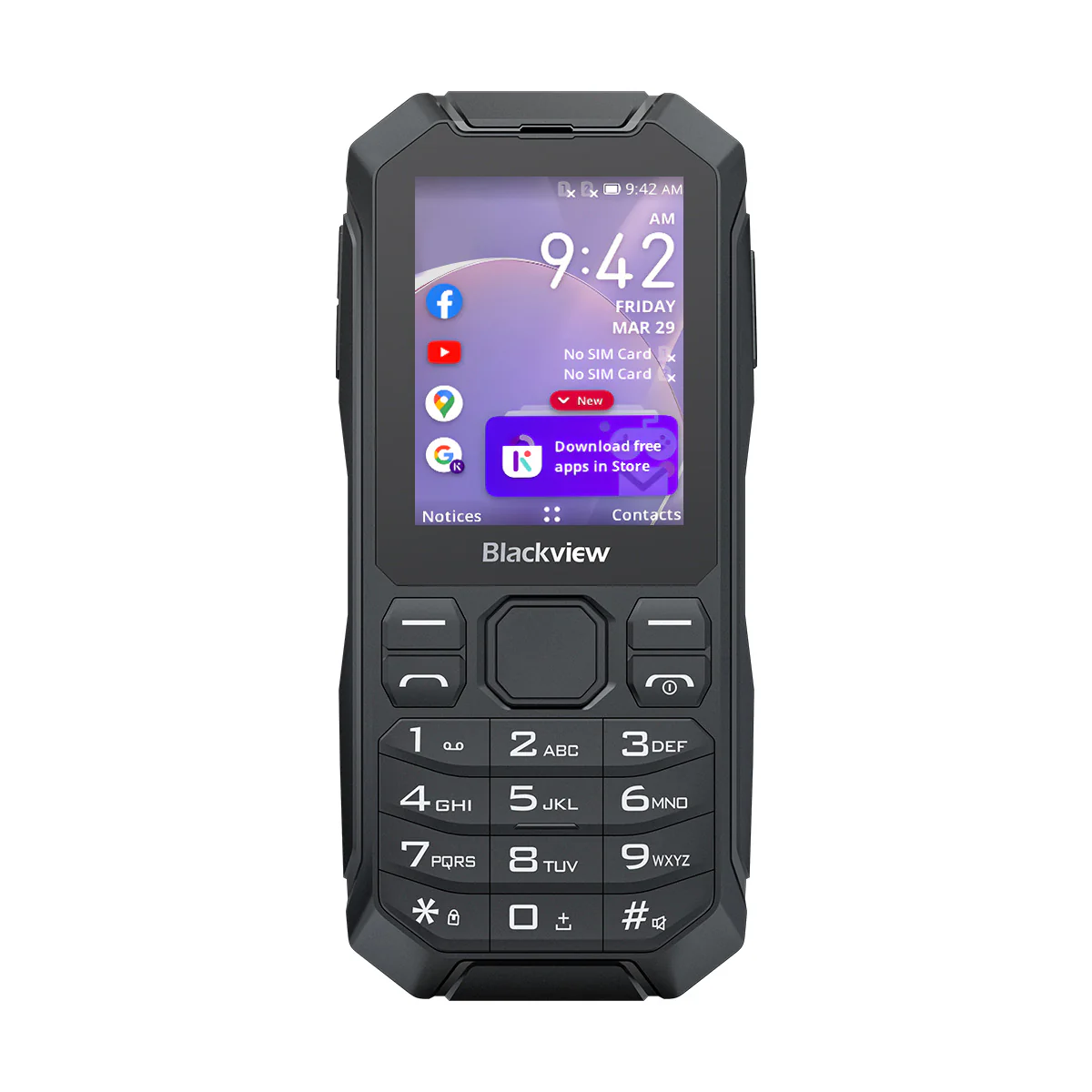 Blackview N1000 2,4-Zoll-Tastatur Abnehmbarer Akku Taschenlampe KaiOS 4G Mini Robustes Mobiltelefon 