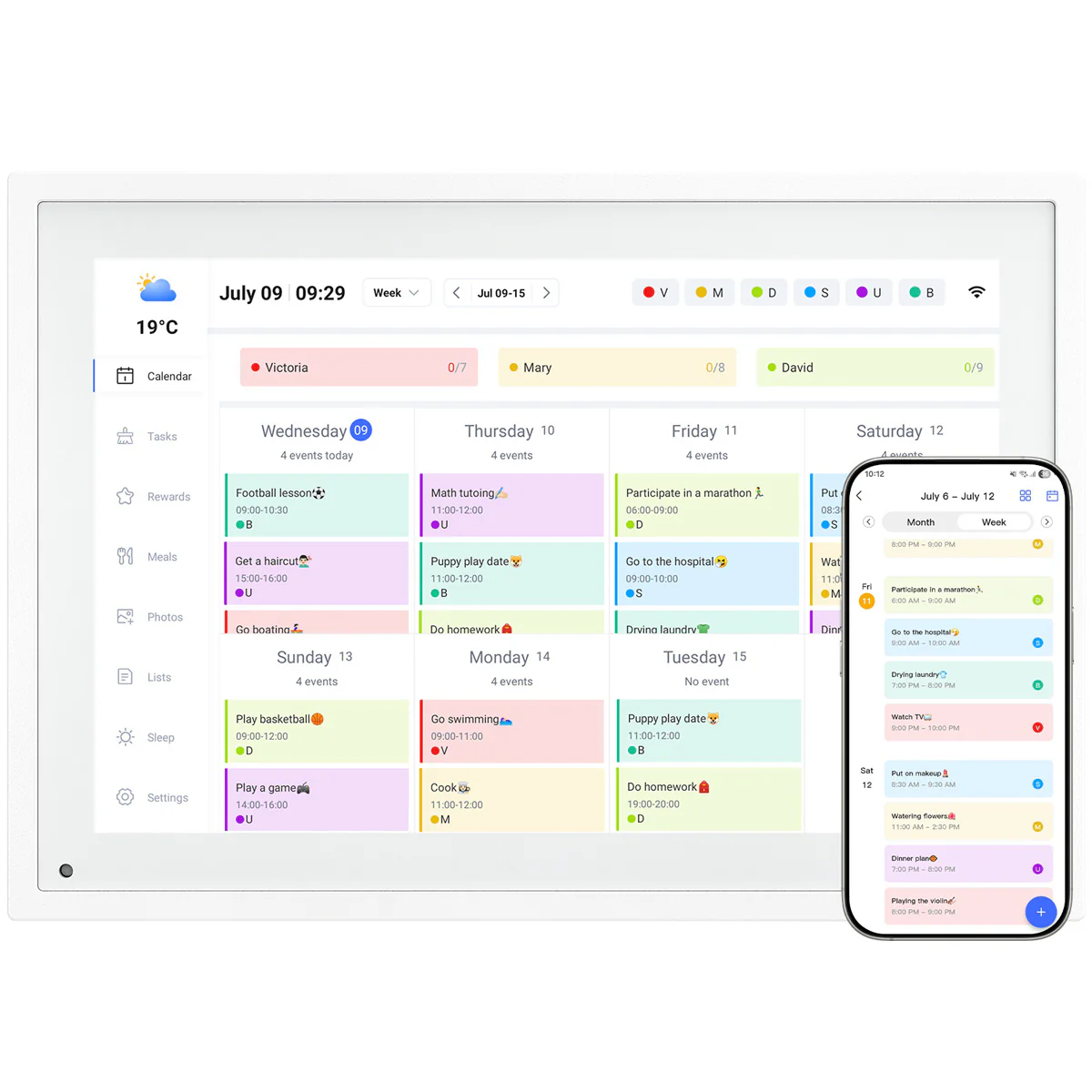 TABWEE P10 10,1-Zoll HD-Touchscreen Digitaler Kalender mit WLAN- und eCalendar-App-Unterstützung - Image 2